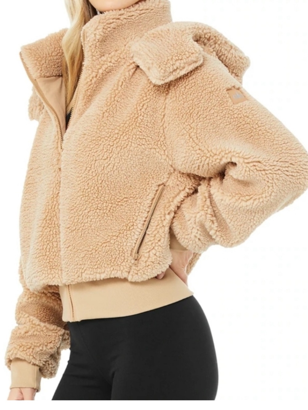 Alo Foxy Sherpa Jacket Camel Tan size small